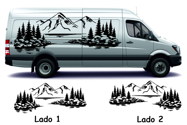 Montagne autocollant autocollant voiture camion suv camping-car porte corps  graphique fenêtre pare-brise vinyle personnalisé